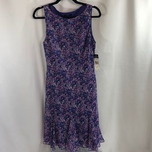 Chaps Purple Floral Dress 12